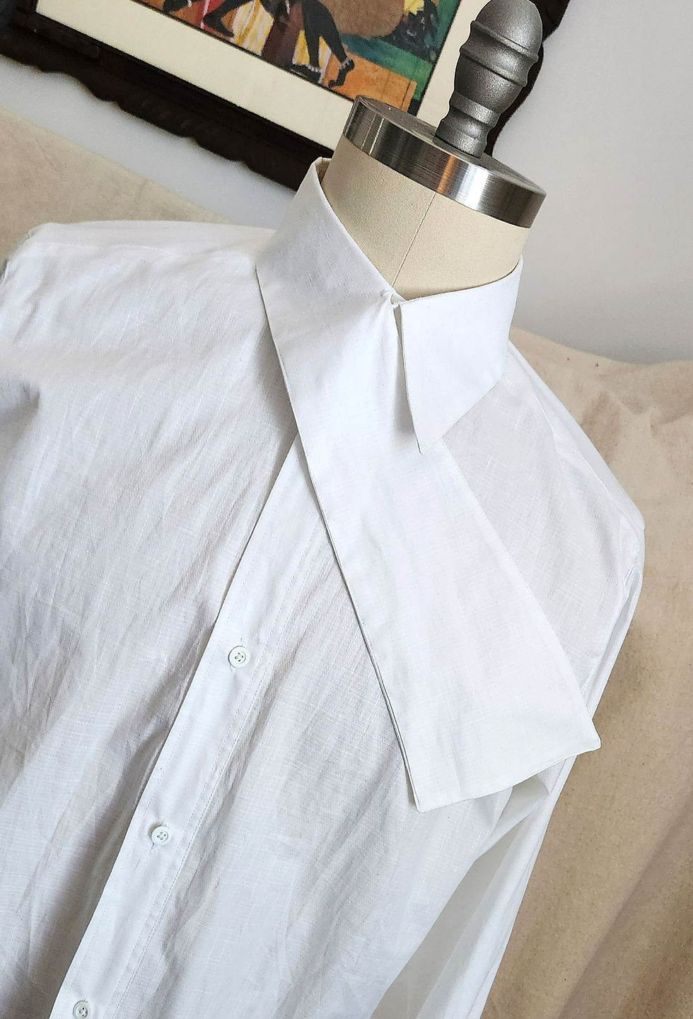 Thumbnail: Half Draped Classic Collar Shirt
