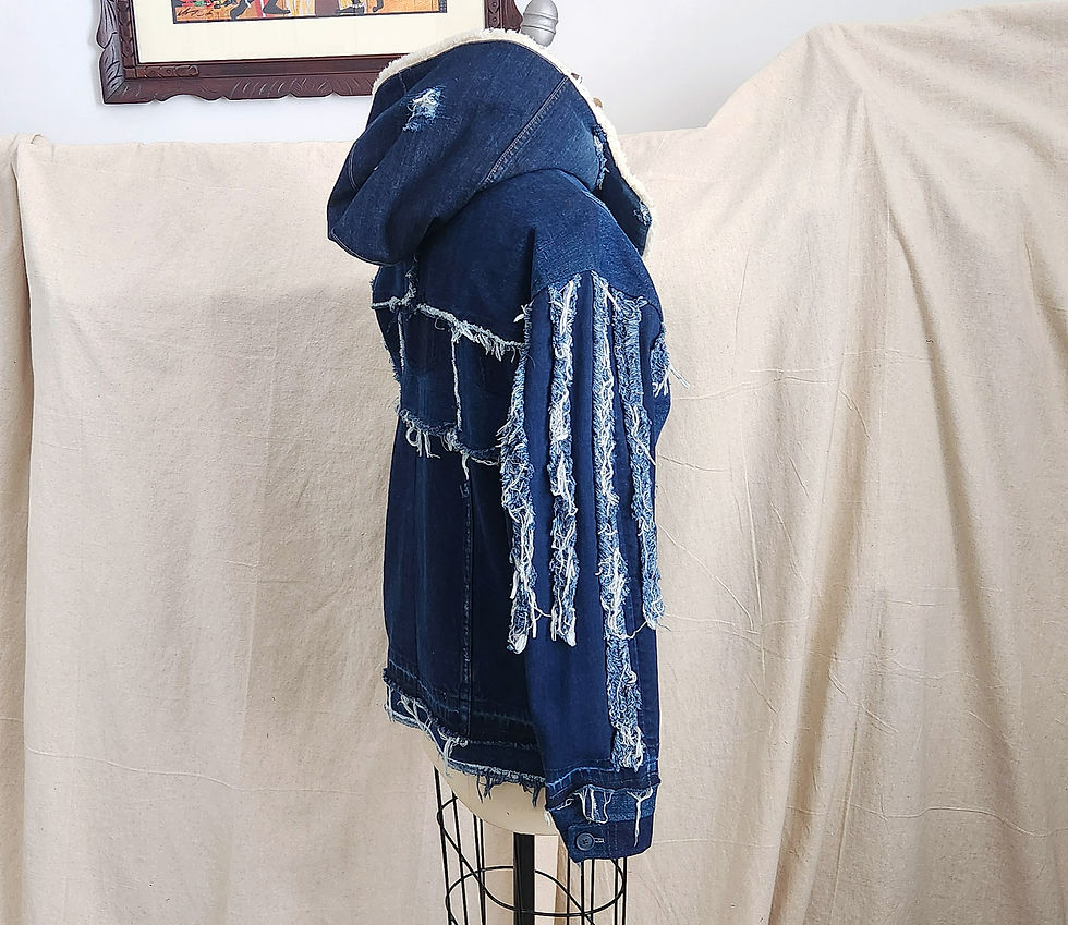 Thumbnail: Regenerated Jeans Hooded Barn Jacket