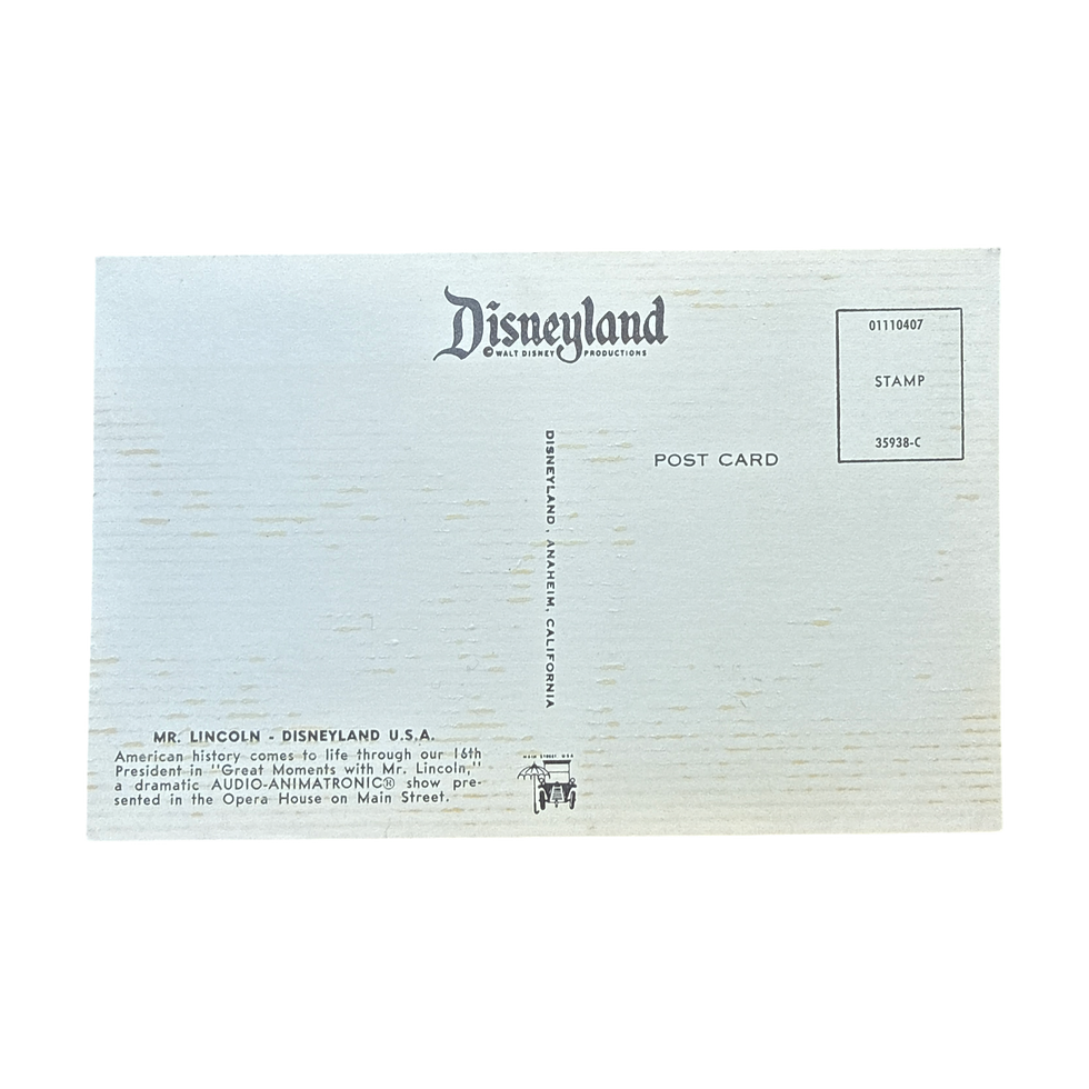 Thumbnail: Disneyland Postcard; Great Moments with Mr Lincoln