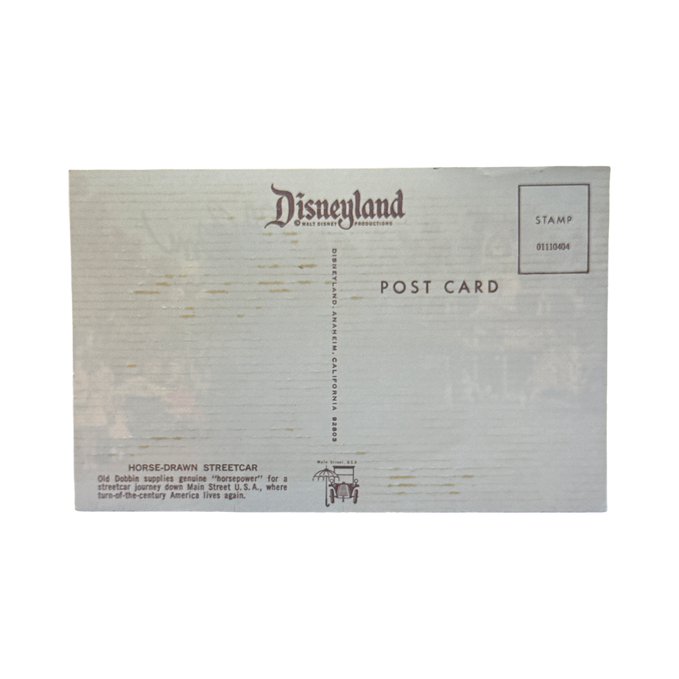 Thumbnail: Disneyland Postcard; Horse-Drawn Streetcar 2