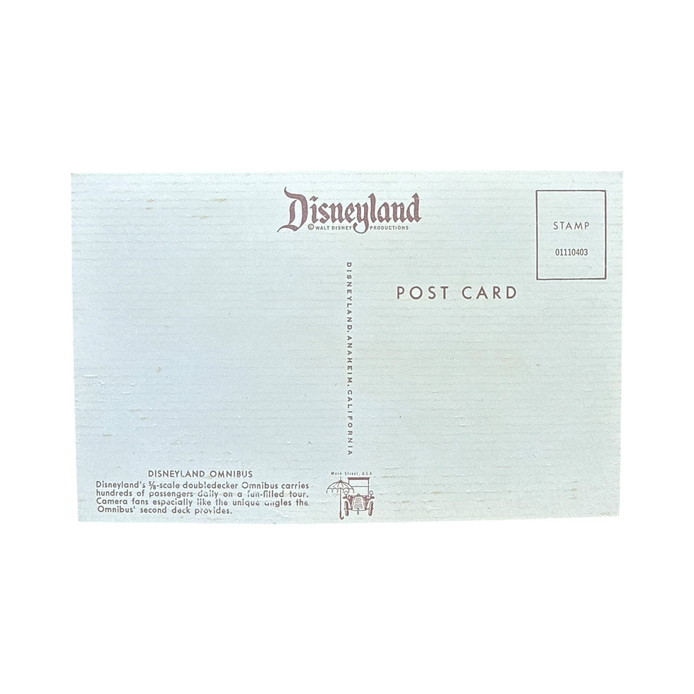 Thumbnail: Disneyland Postcard; Main Street Omnibus