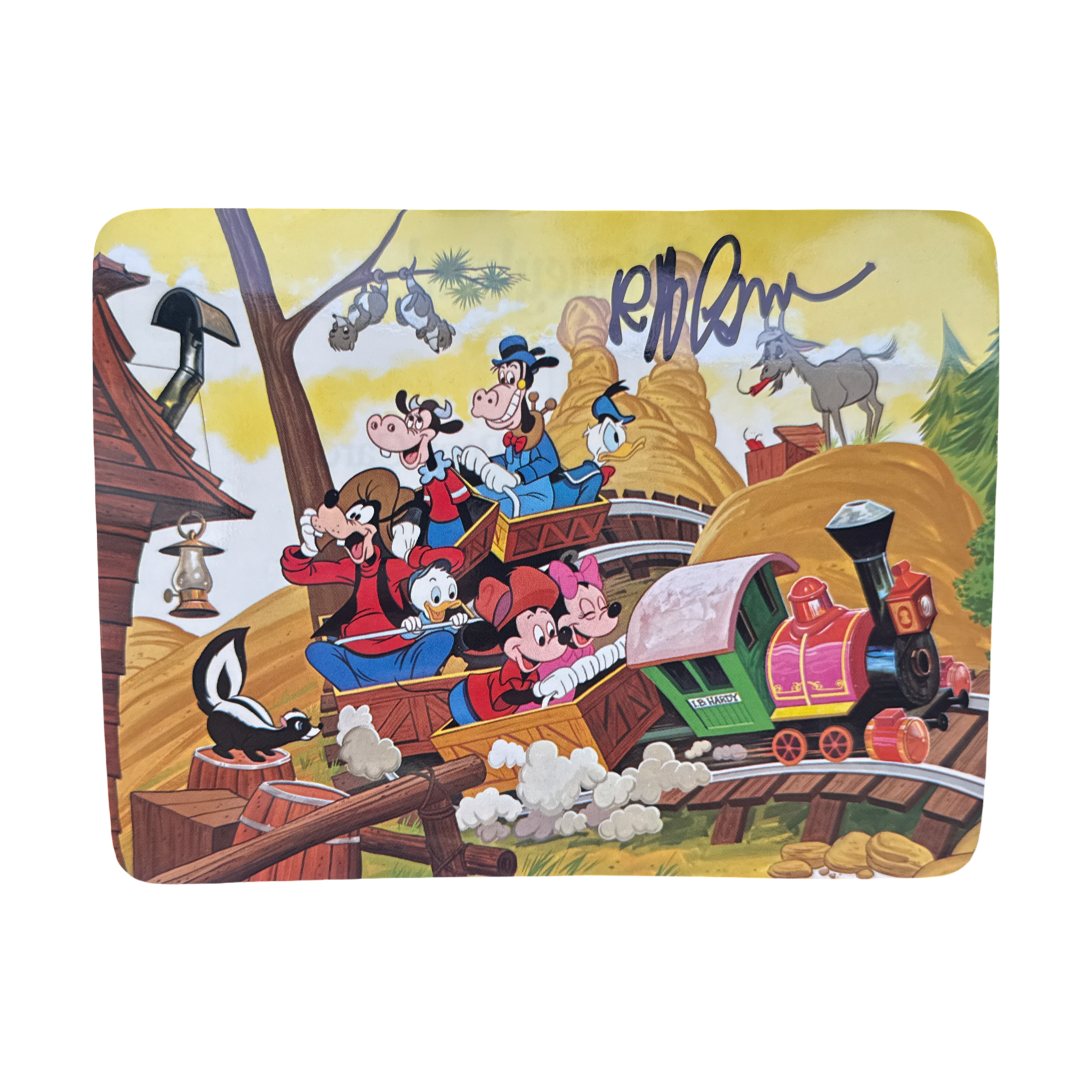 Disneyland Animation Postcard; Big Thunder Railorad
