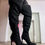 Thumbnail: BLACK AND GOLD THIGH HIGH BOOTS