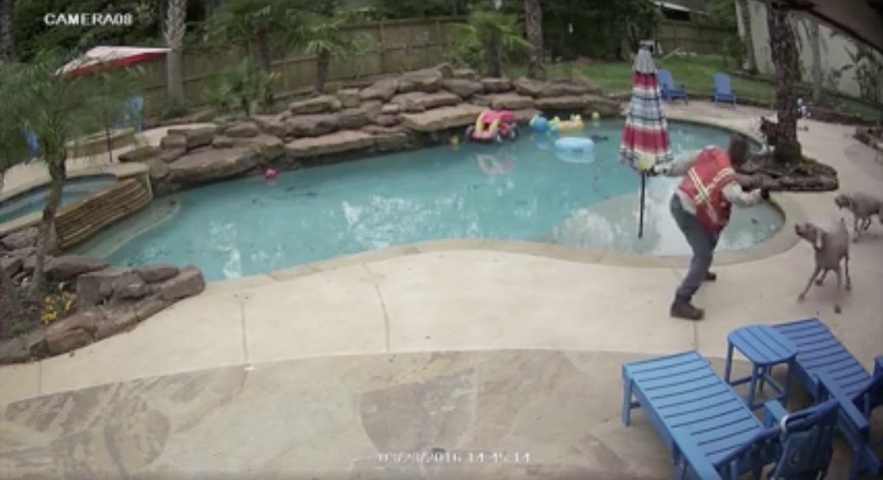 Backyard clip caught on video