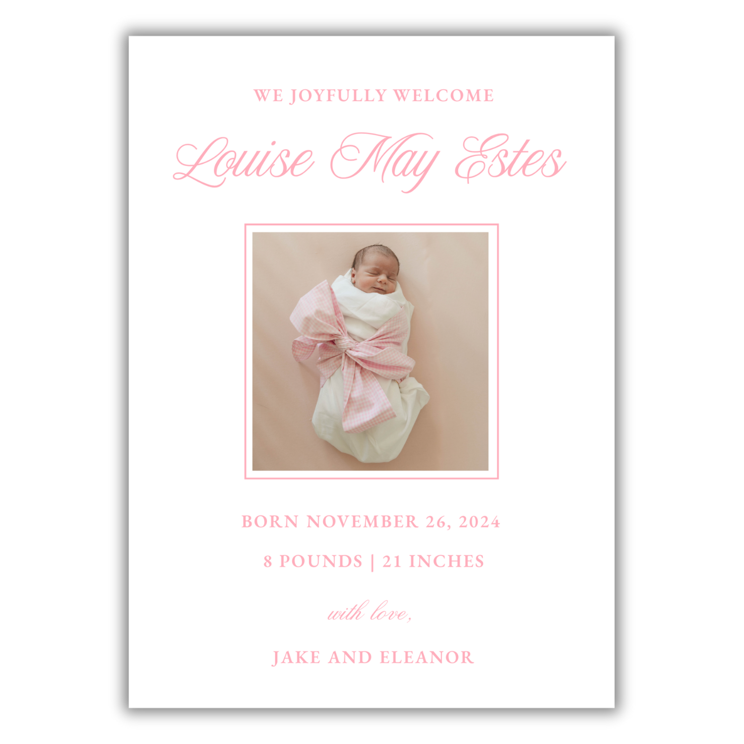 Simple Border Birth Announcement