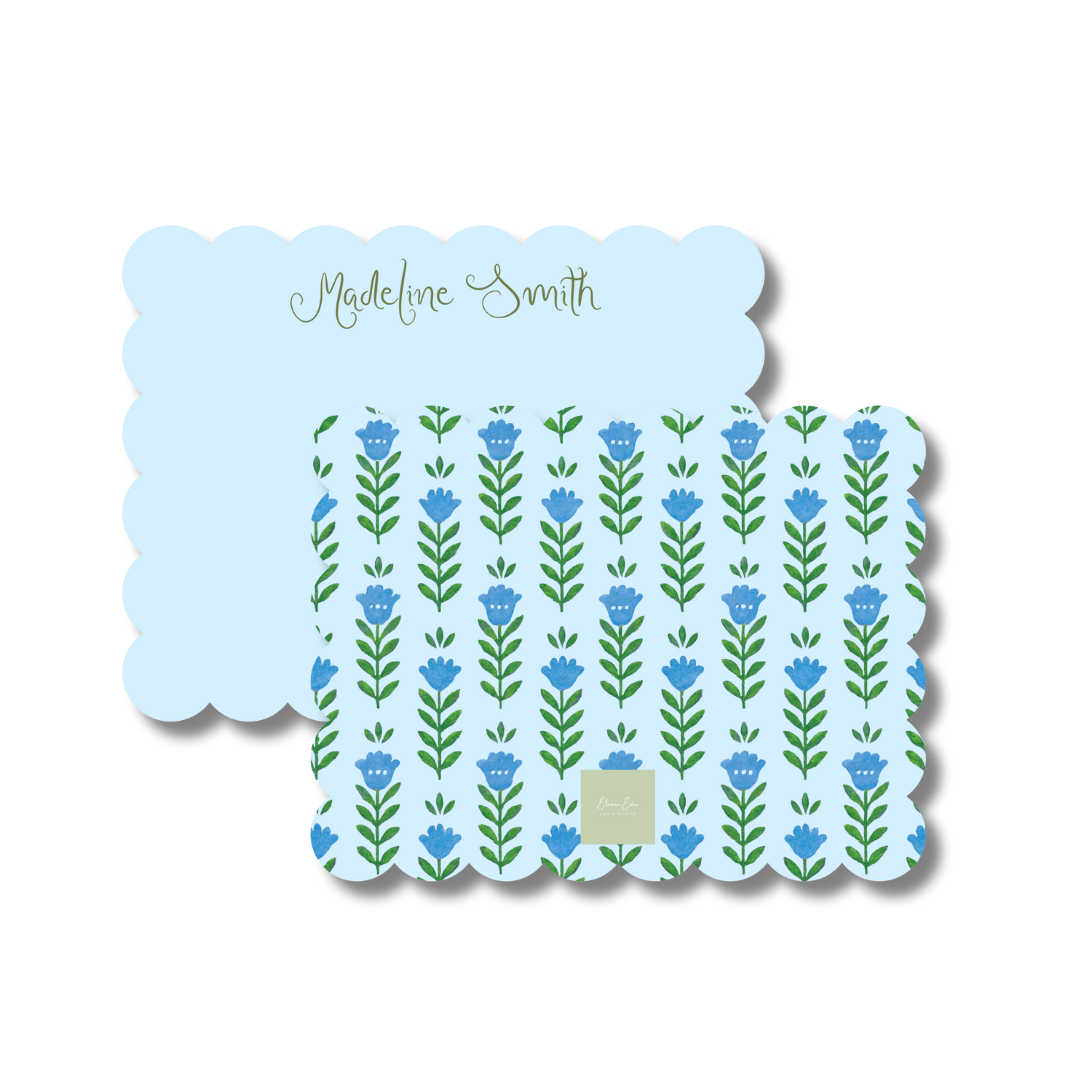 Vintage Tulip Blue Stationery Set