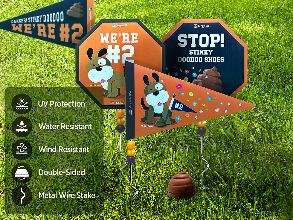 Thumbnail: DooDoo Signs & PooPoo Pennants - Burnt Orange & Dark Gray