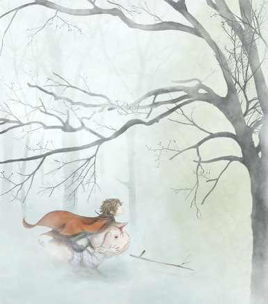 Príncipe en la niebla. Prince in the mist. Children book illustration. Carolina Pratto.