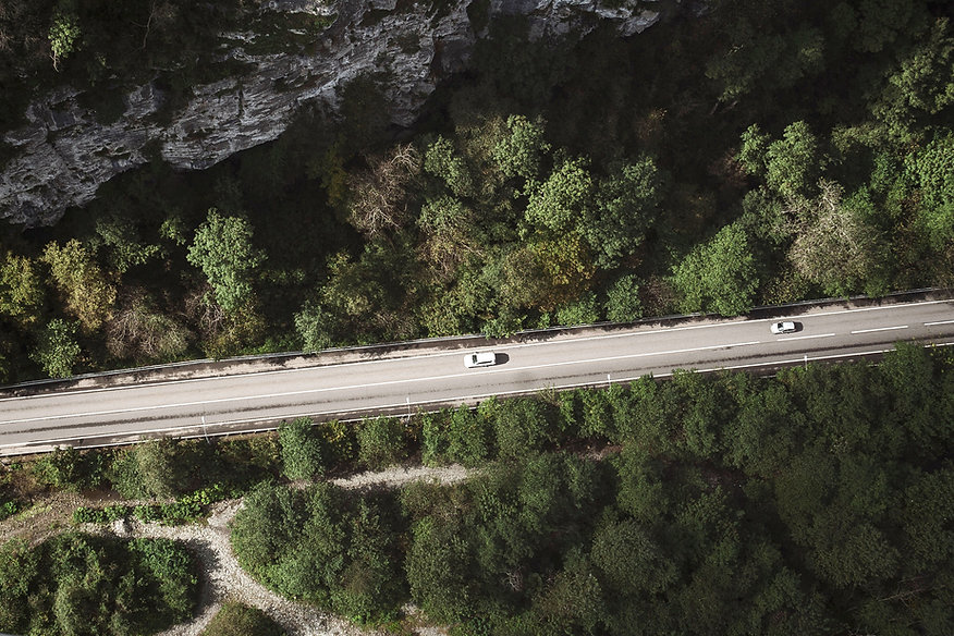 Photo aérienne d'une route