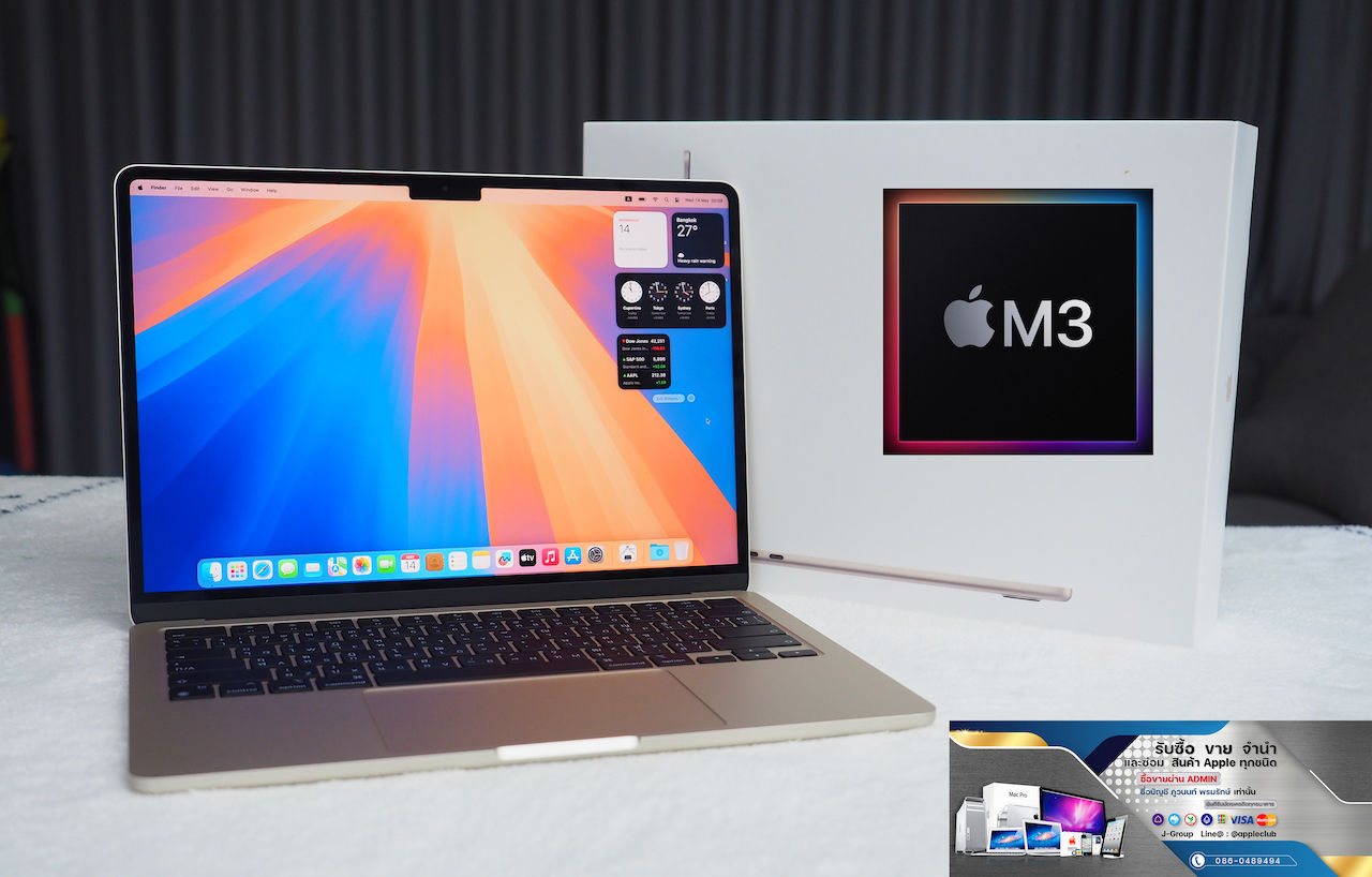 MacBook Air 13-inch M3 RAM 16GB Like NEW!! รหัสสินค้า : 3601