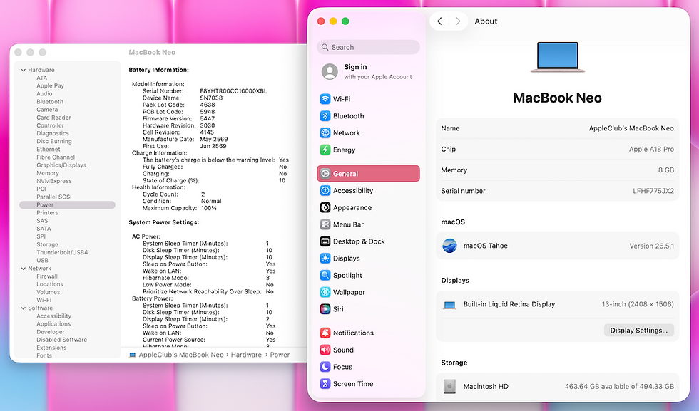 Thumbnail: MacBook Neo SSD 512GB Like NEW รหัสสินค้า : 2206