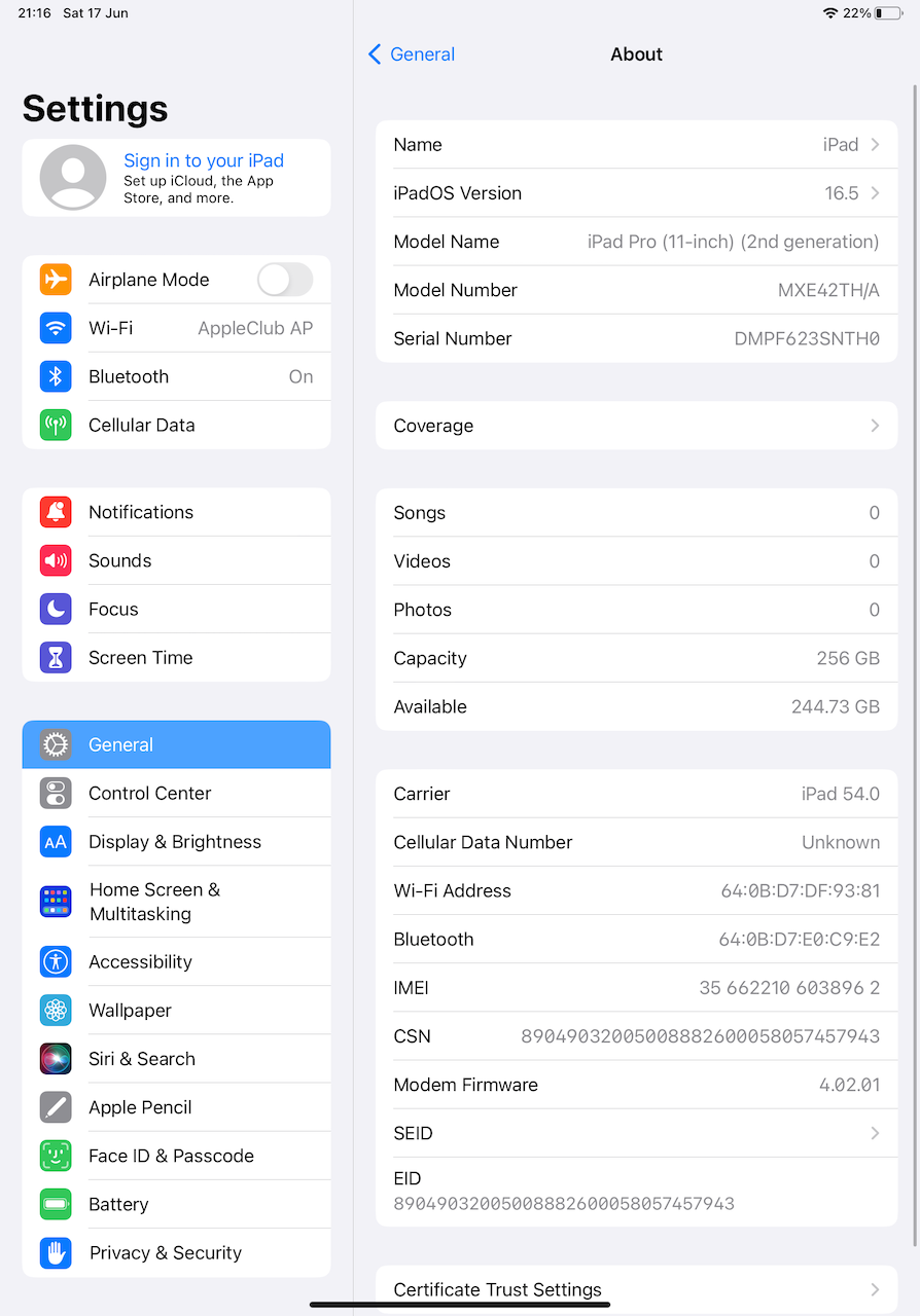 Thumbnail: ขาย iPad Pro 11 Gen2 256GB. Wi-Fi - Cellular รหัสสินค้า : 2606