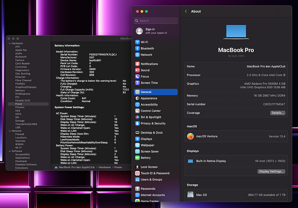 Thumbnail: ขาย MacBook Pro 16-inch Touch Bar Core i9 2.3 GHz. SSD 1TB. รหัสสินค้า : 2006