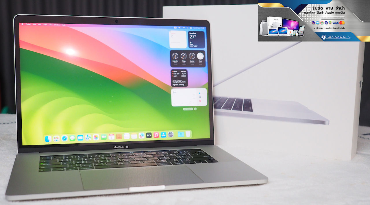 MacBook Pro 15" Touch Bar Core i9 2.3 GHz. 8-Core 2019 รหัสสินค้า : 0202