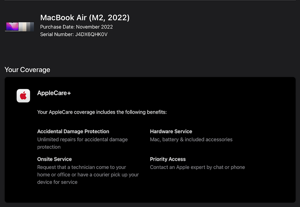 Thumbnail: ขาย MacBook Air M2 2022 มี AppleCare+ Like NEW!! รหัสสินค้า : 1103