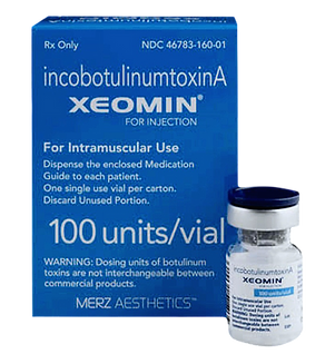 Xeomin 100 units vial – incobotulinumtoxinA used for wrinkle treatment at ALLOR Cosmetic Clinic in Auckland, New Zealand.