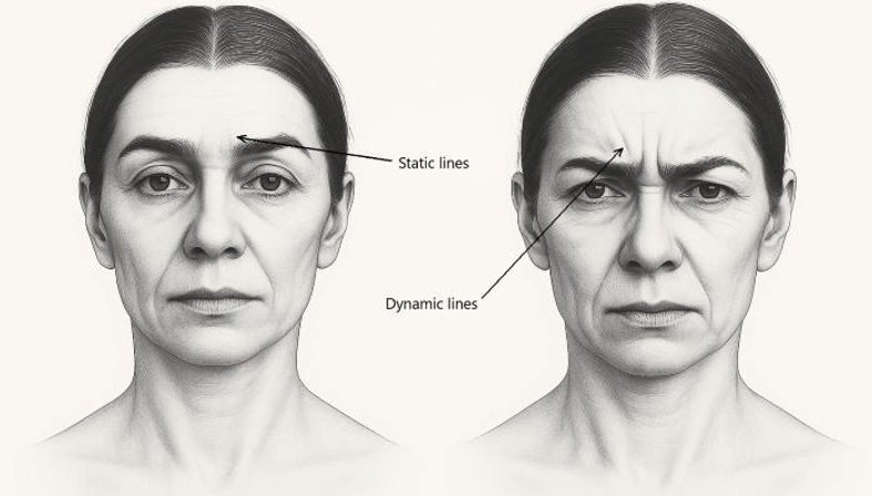Diagram showing Dynamic lines vs static lines