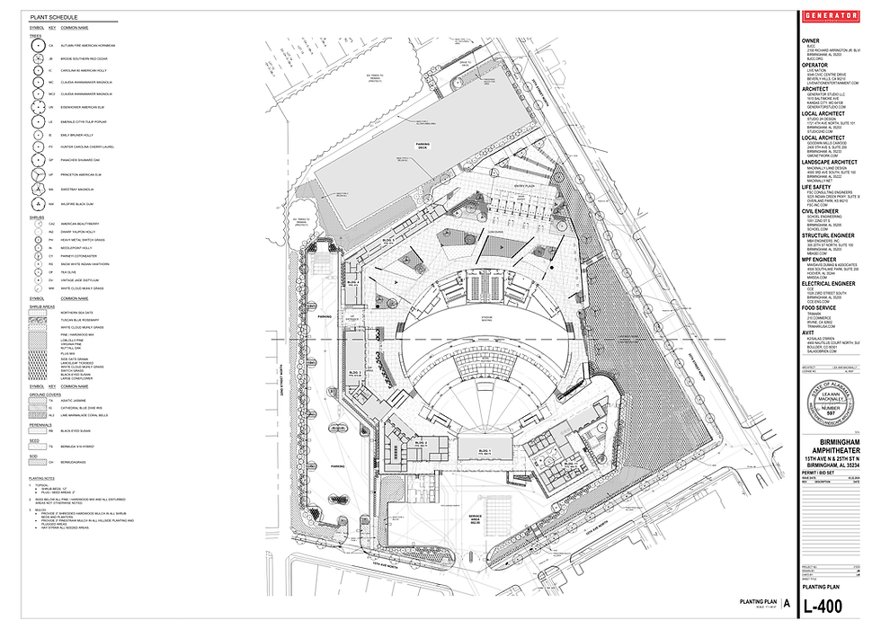 Coca Cola Amphitheater - Planting Plan