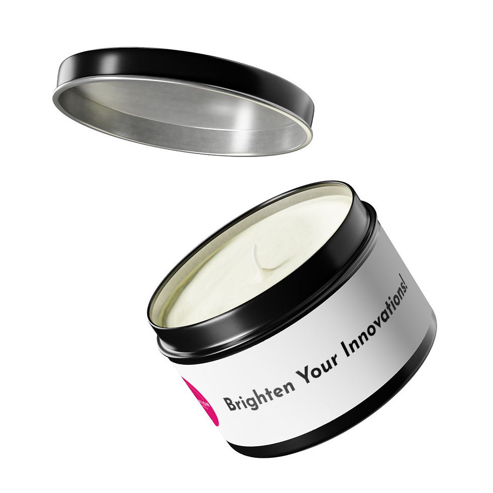 "Brighten Your Innovations!" - Inspiration Glow Tin Candle - White Label