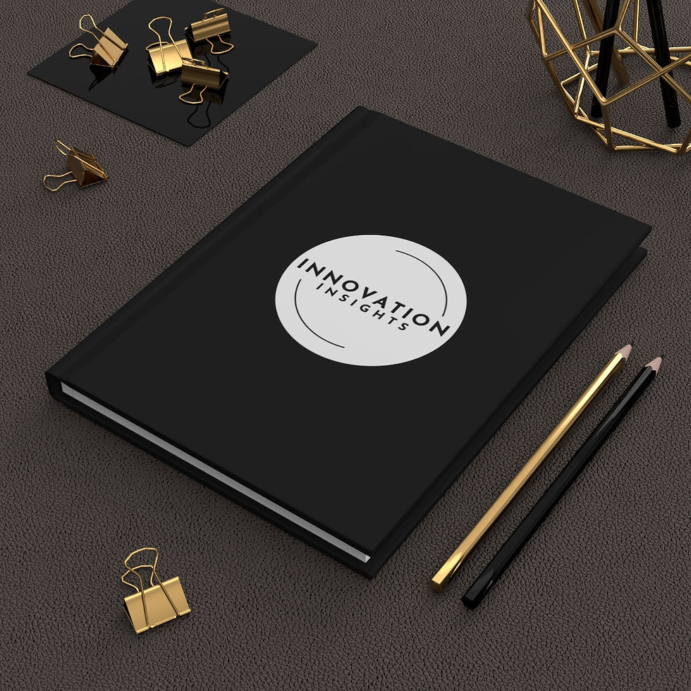 Logo Hardcover Lined Matte Journal - Black