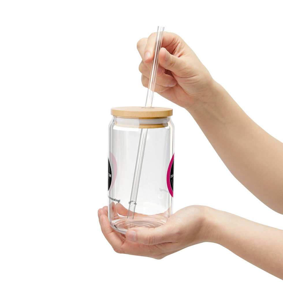 Keep Innovating! Sipper Glass Black, 16oz