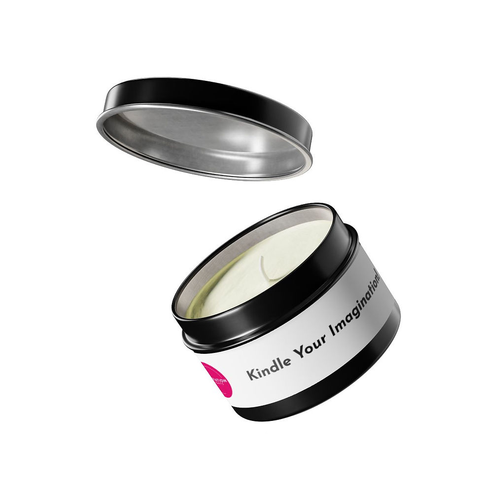 "Kindle Your Imagination!" - Inspiration Glow Tin Candle - White Label