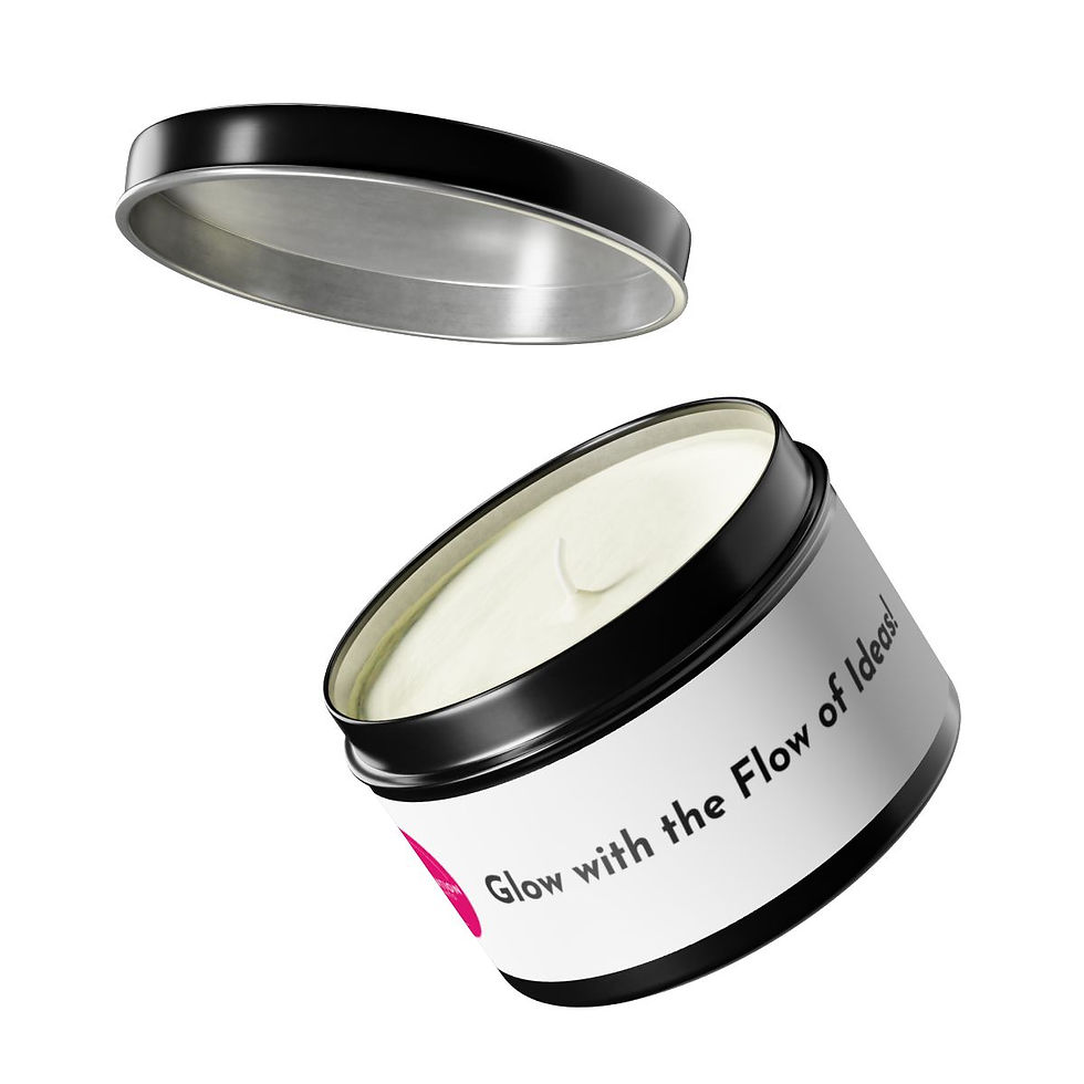 "Glow with the Flow of Ideas!" - Inspiration Glow Tin Candle - White Label