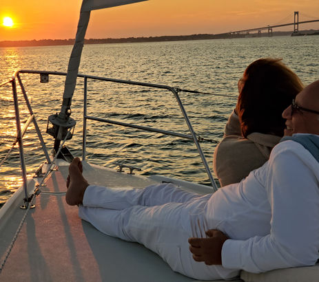 It doesn't get more relaxing our romantic than this! McCurdy Yacht Charters, Newport, RI