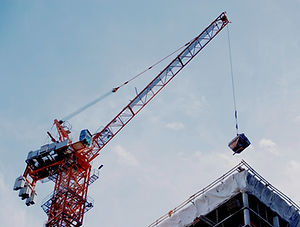 Crane lifting on construction site_edite