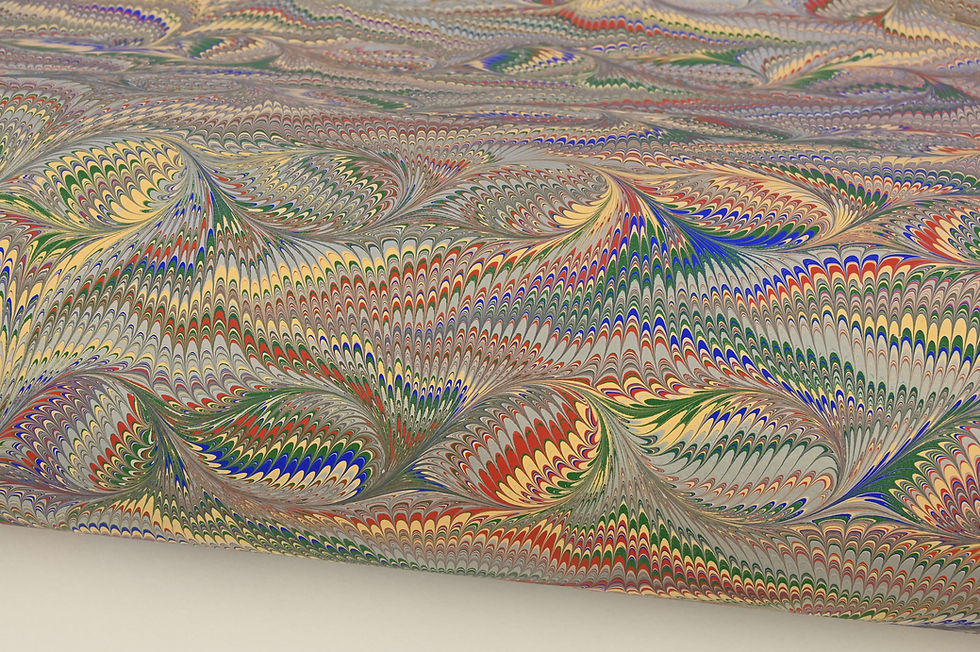 Thumbnail: Fire dragon marbled paper
