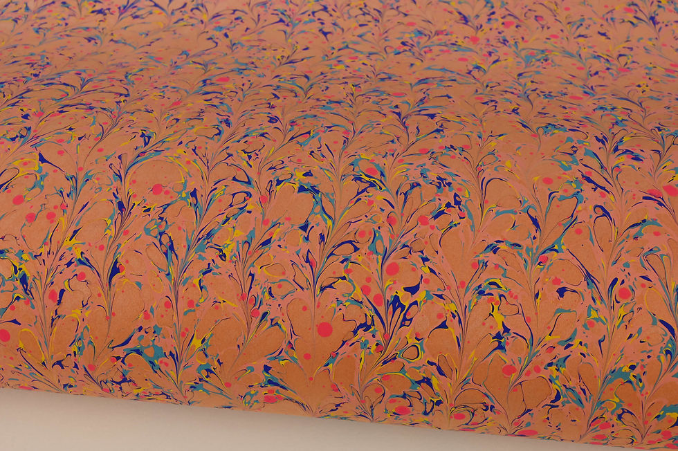 Thumbnail: Autumn blossom marbled paper