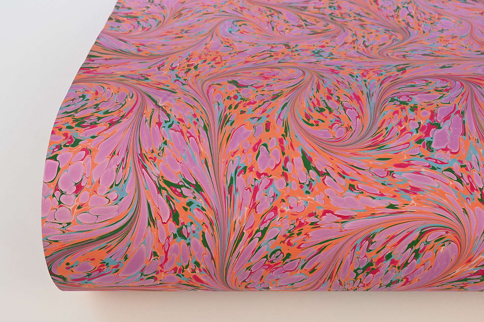 Thumbnail: Garden party marbled paper