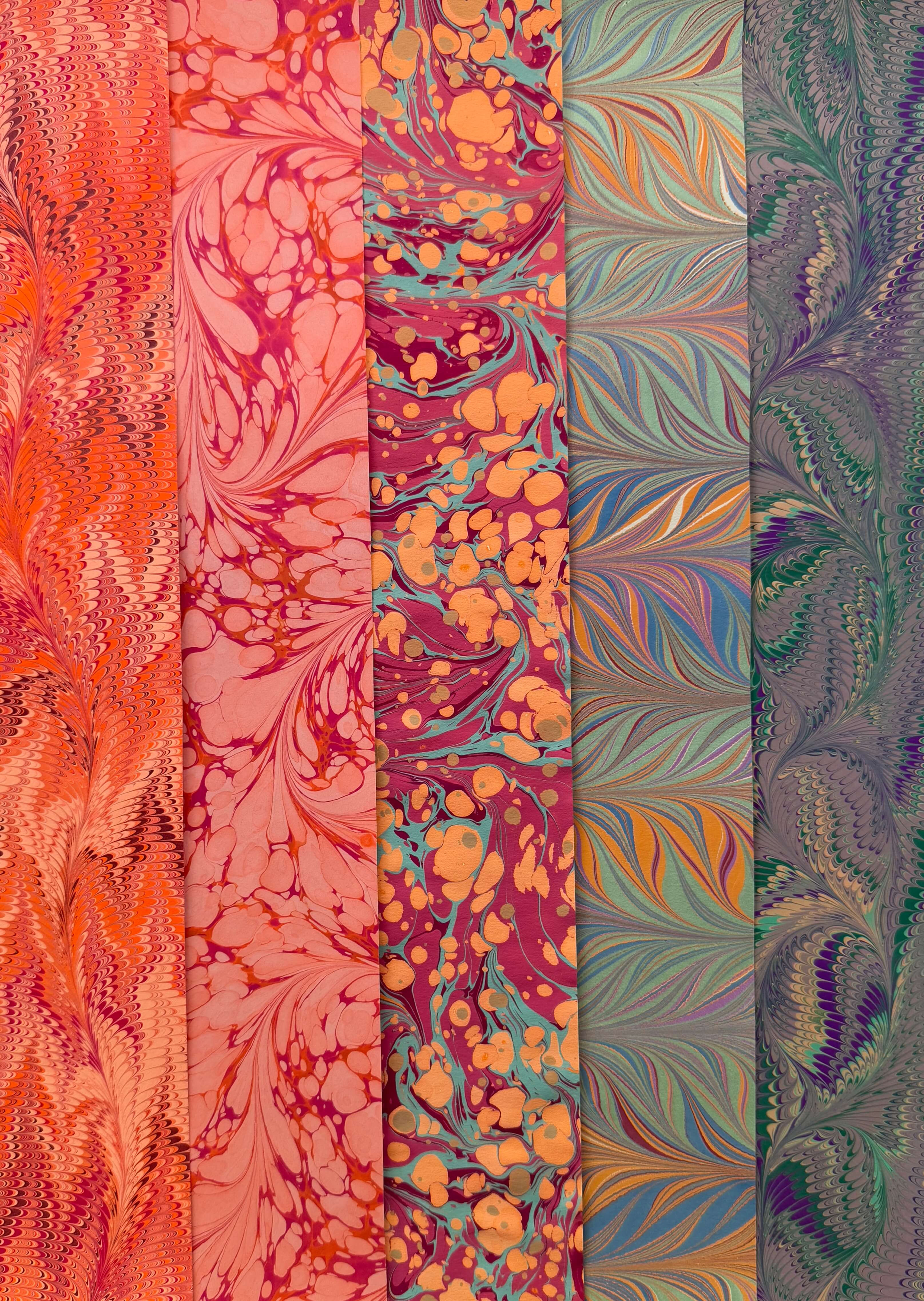 Mixed A3 marbled paper pack no.5