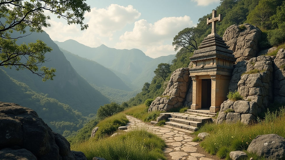Eye-level view of an ancient spiritual site