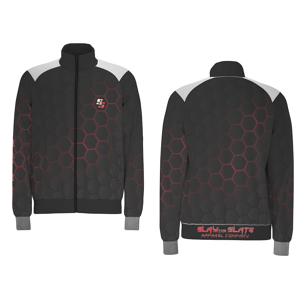 Red Hex-treme Men's Raglan-Sleeve Stand Collar Jacket