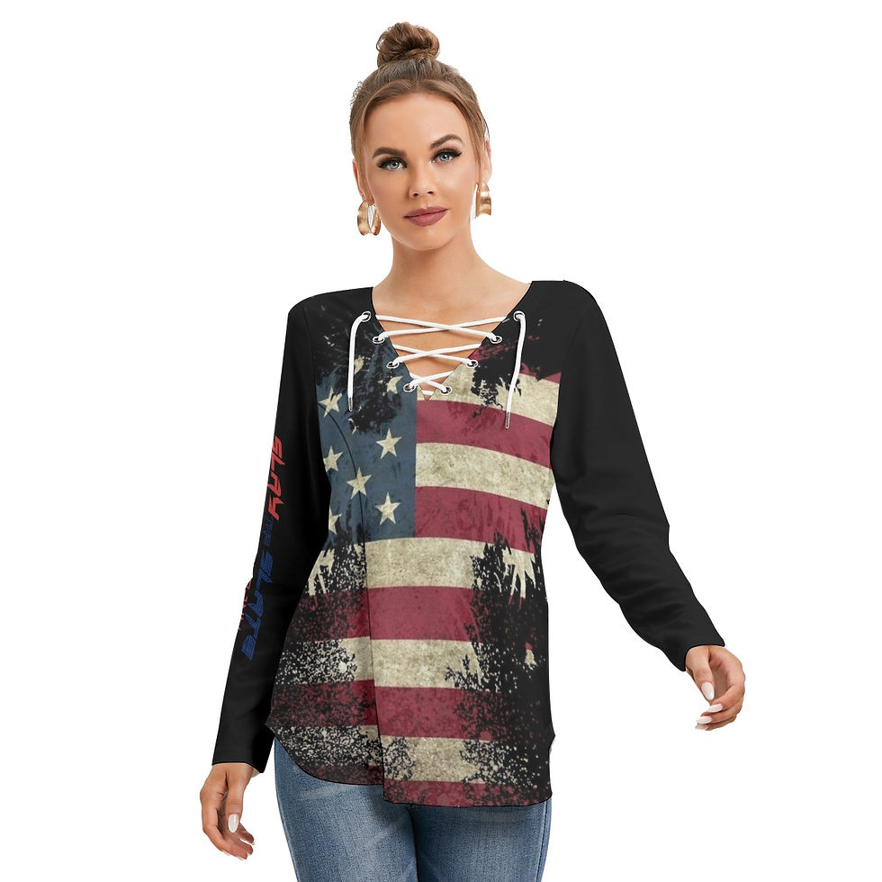 Eagle Eye Women's Long Sleeve Neckline Tie Sweatshirt