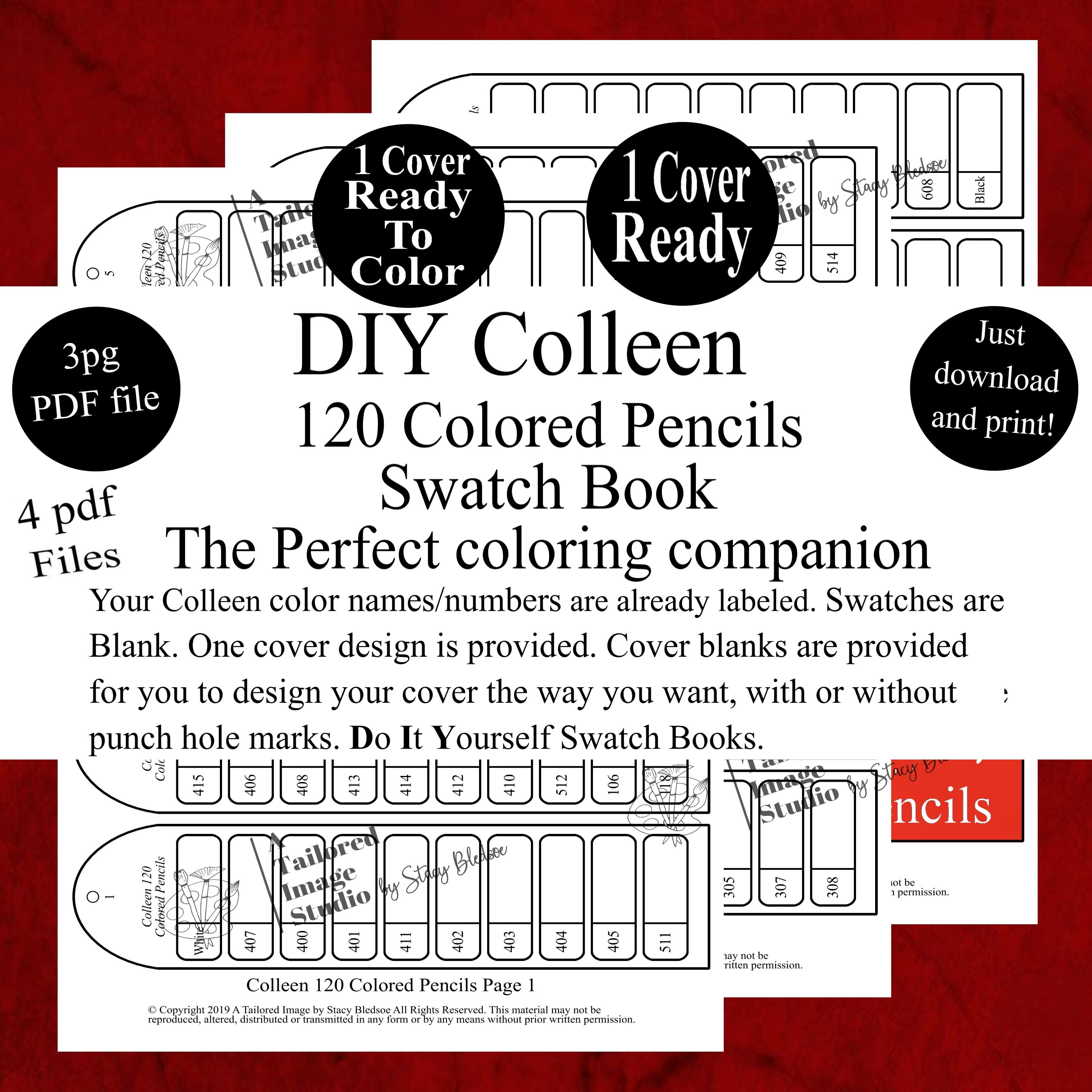 Colleen 120 Colored Pencils Swatch Books Style 1