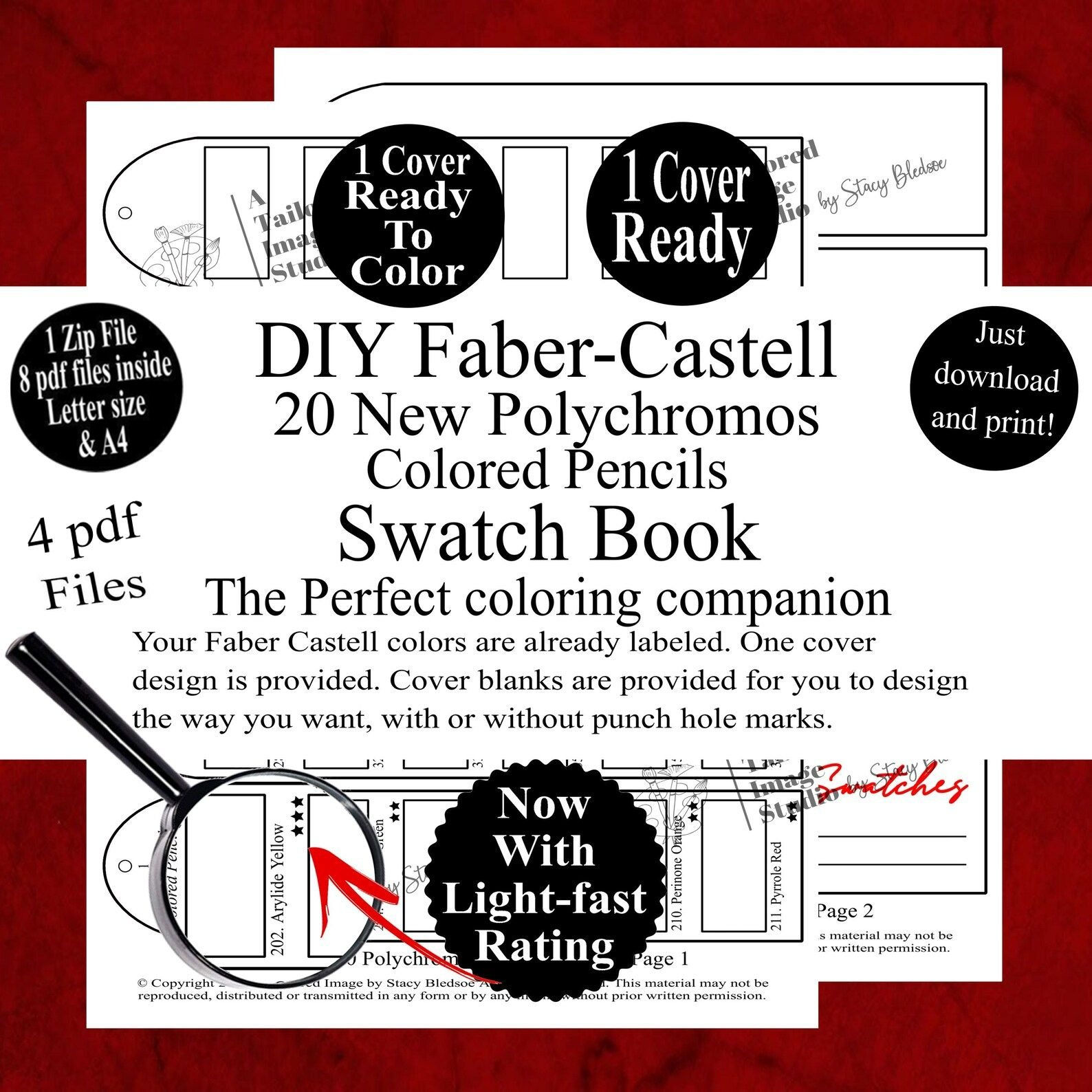 Faber-Castell 20 New Polychromos Colored Pencils Swatch Book Style 1