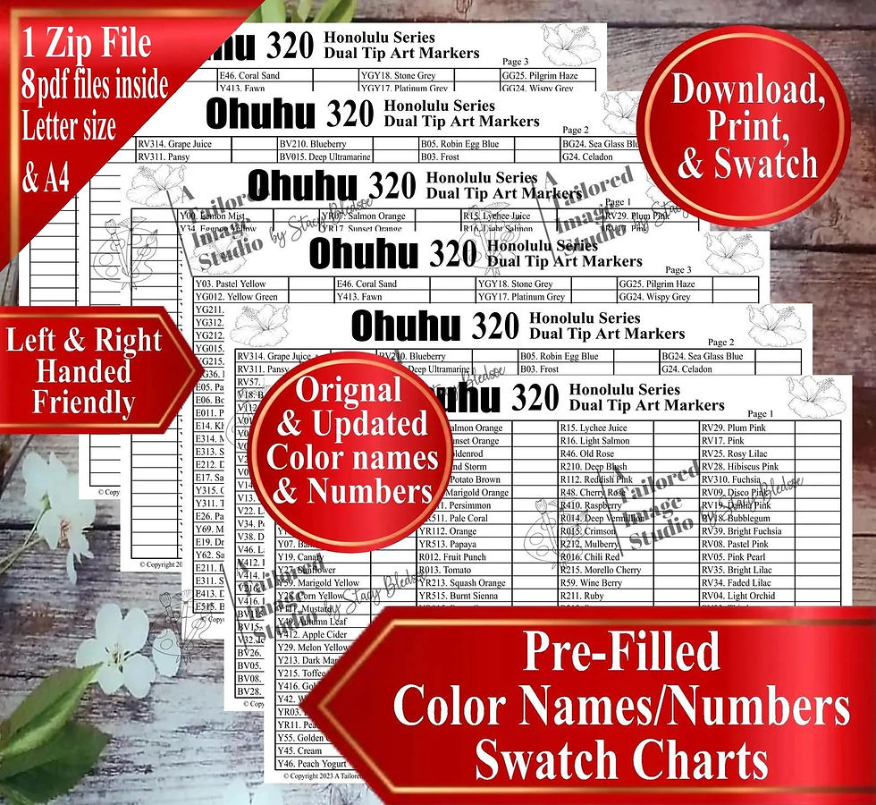 Miniaturbild: Ohuhu 320 Honolulu Series Markers Swatch Charts