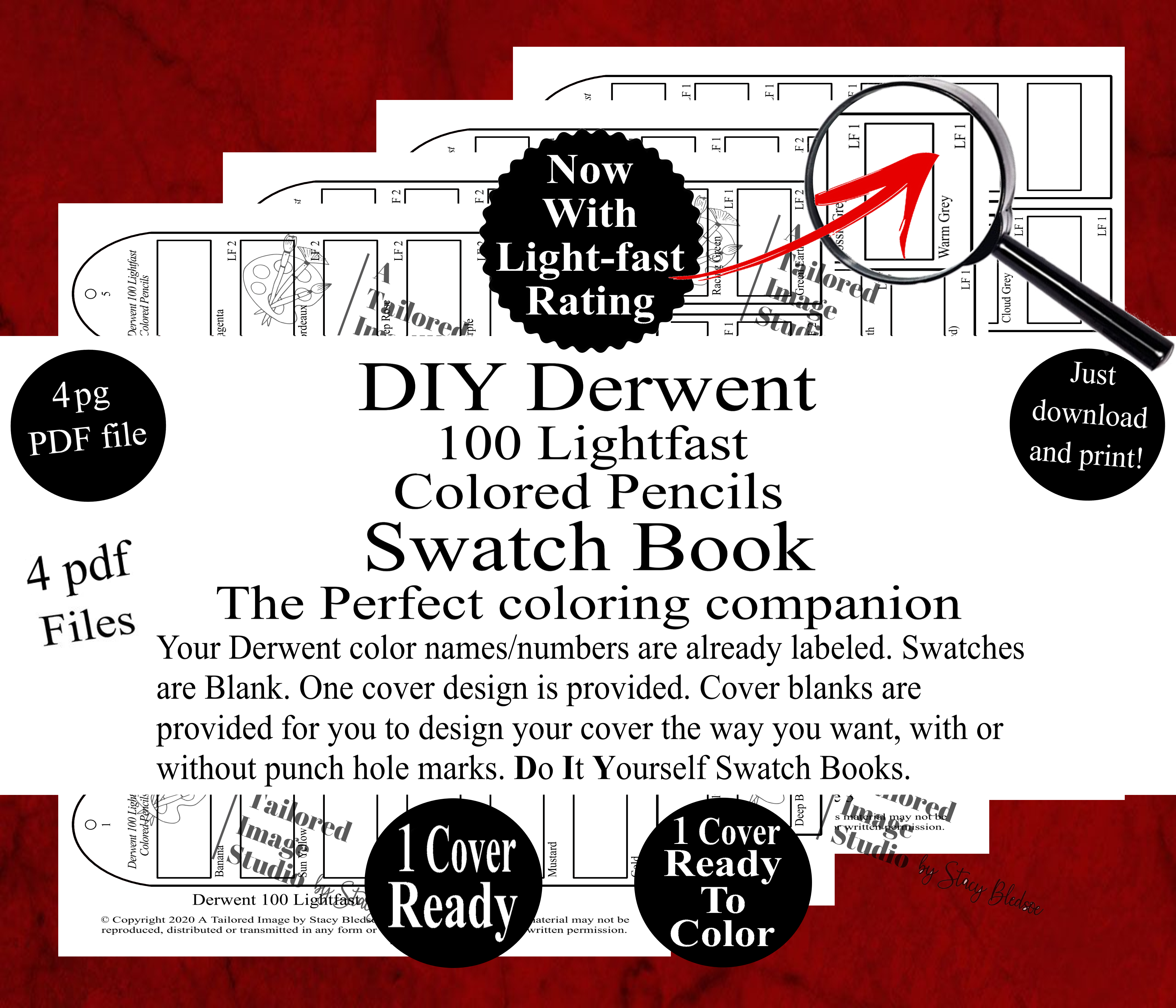 Derwent 100 Lightfast Pencils Swatch Book Style 1