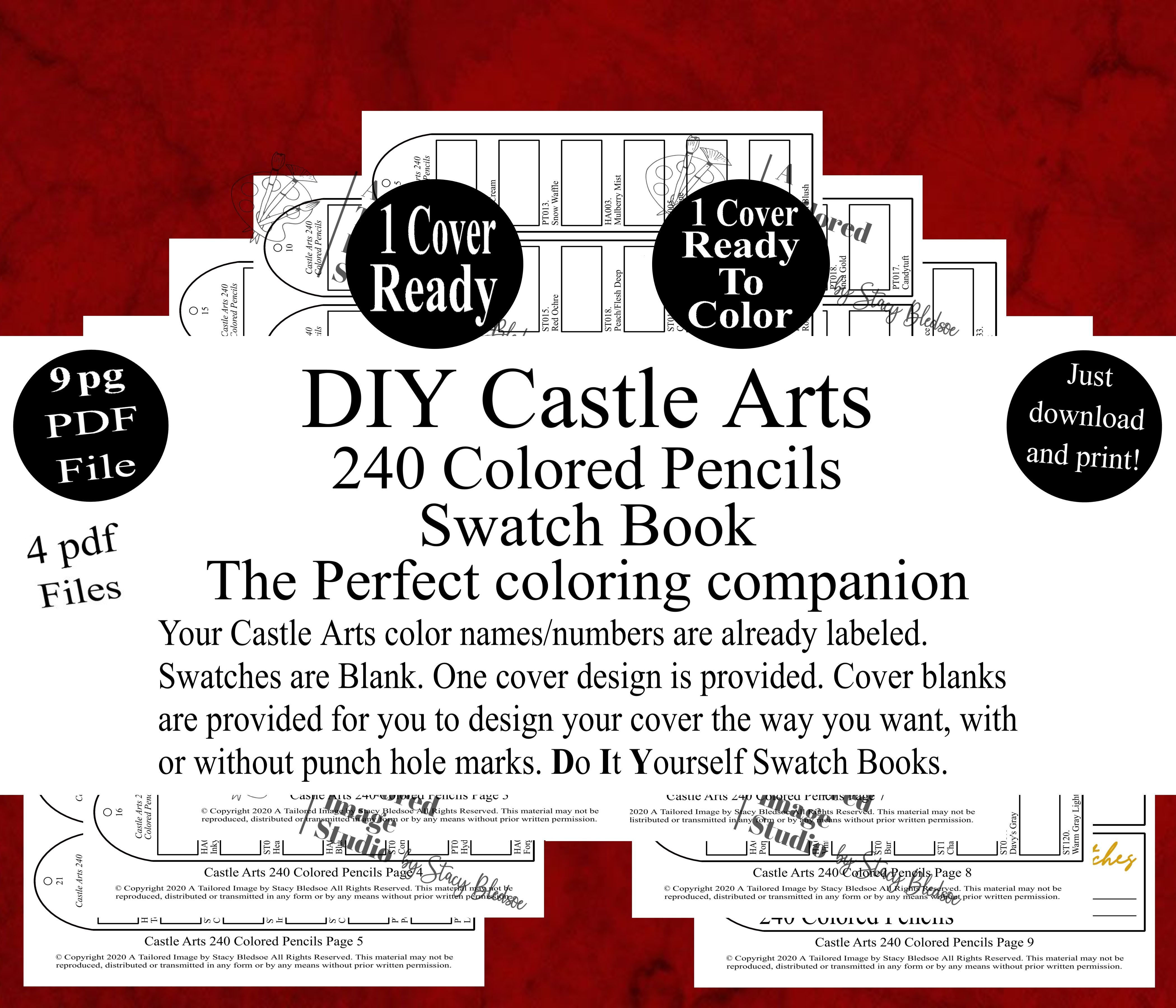 Castle Arts 240 Colored Pencils Swatch Books Style 1