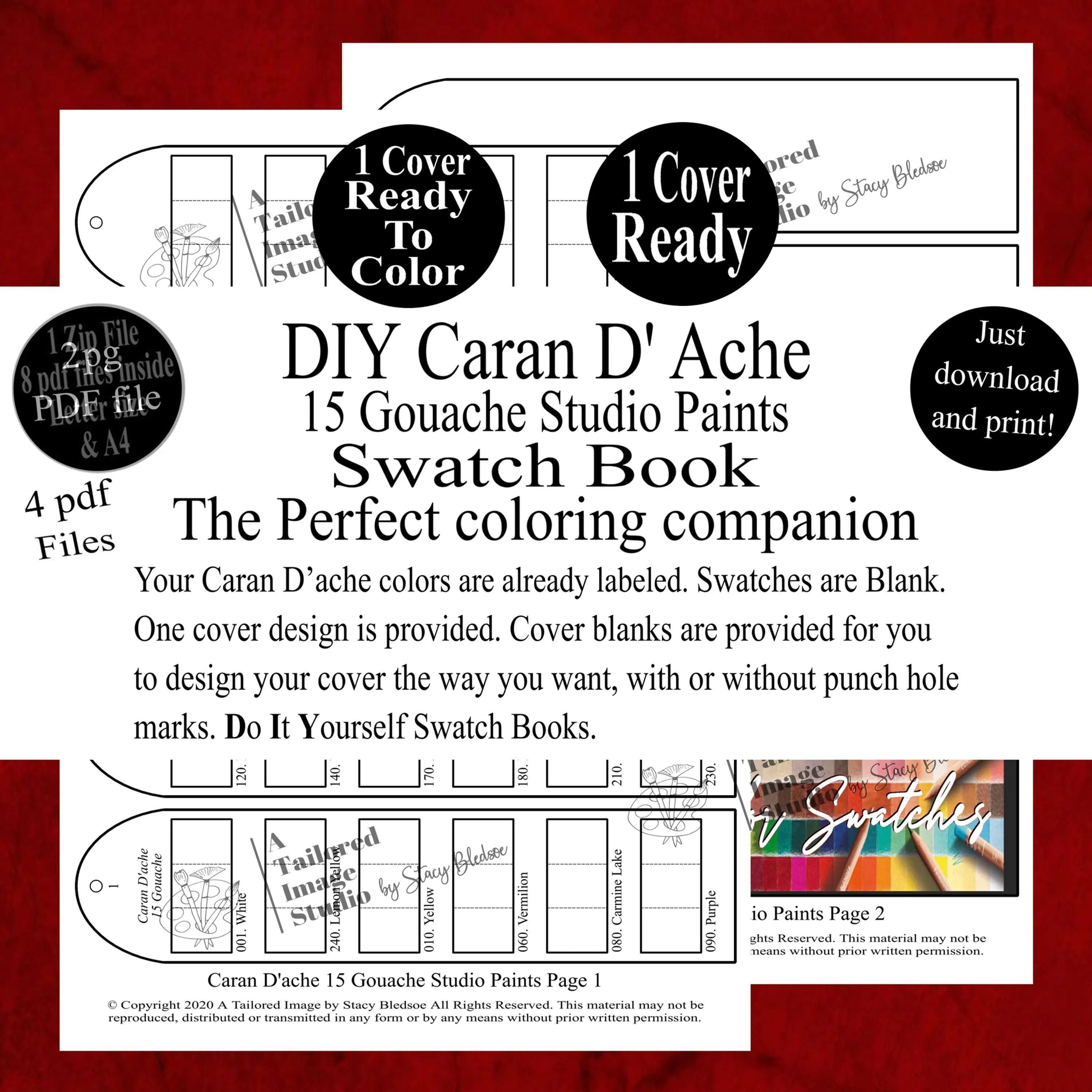 Caran D'Ache 15 Gouache Swatch Books Style 1