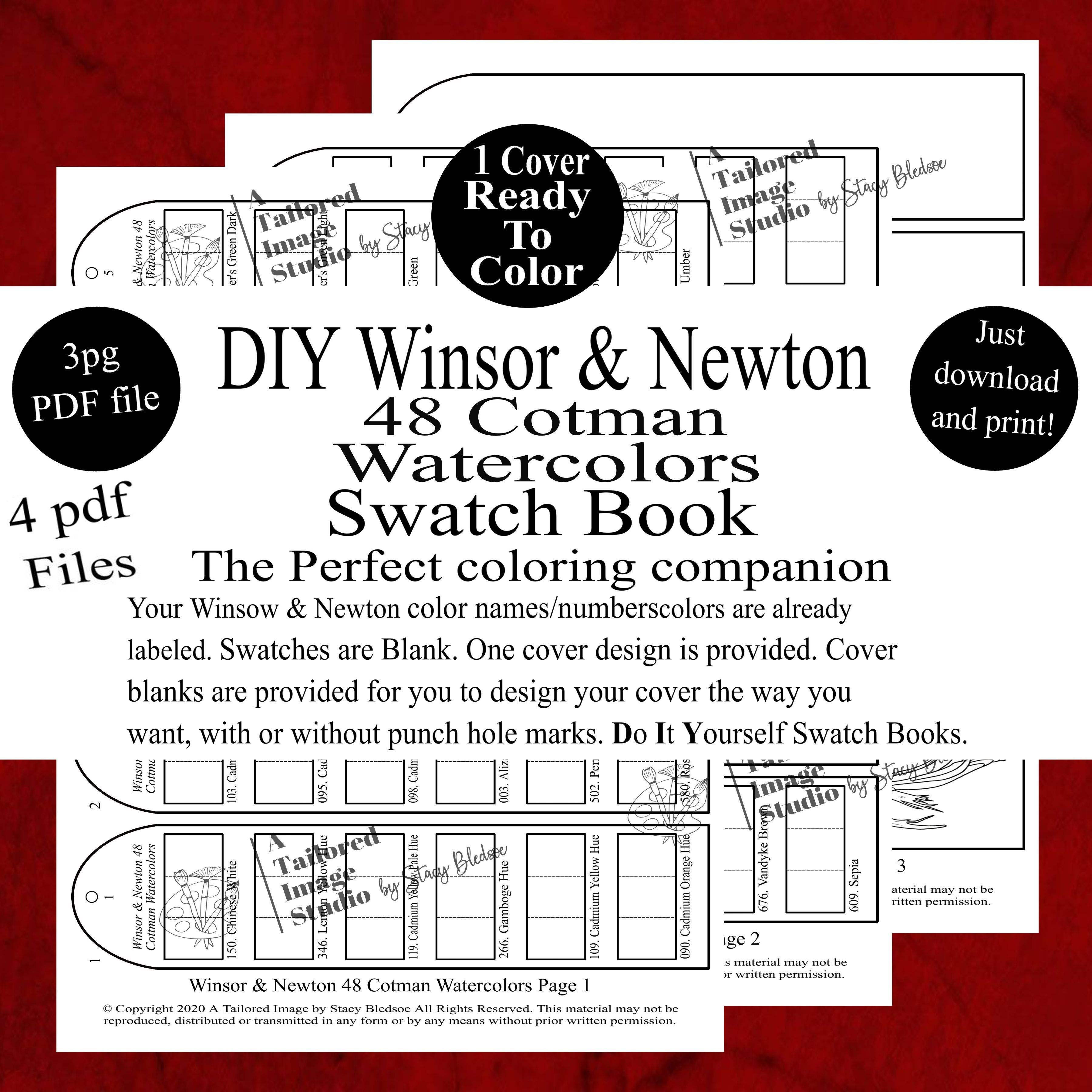 Winsor Newton 48 Cotman Watercolors Swatch Book Style 1