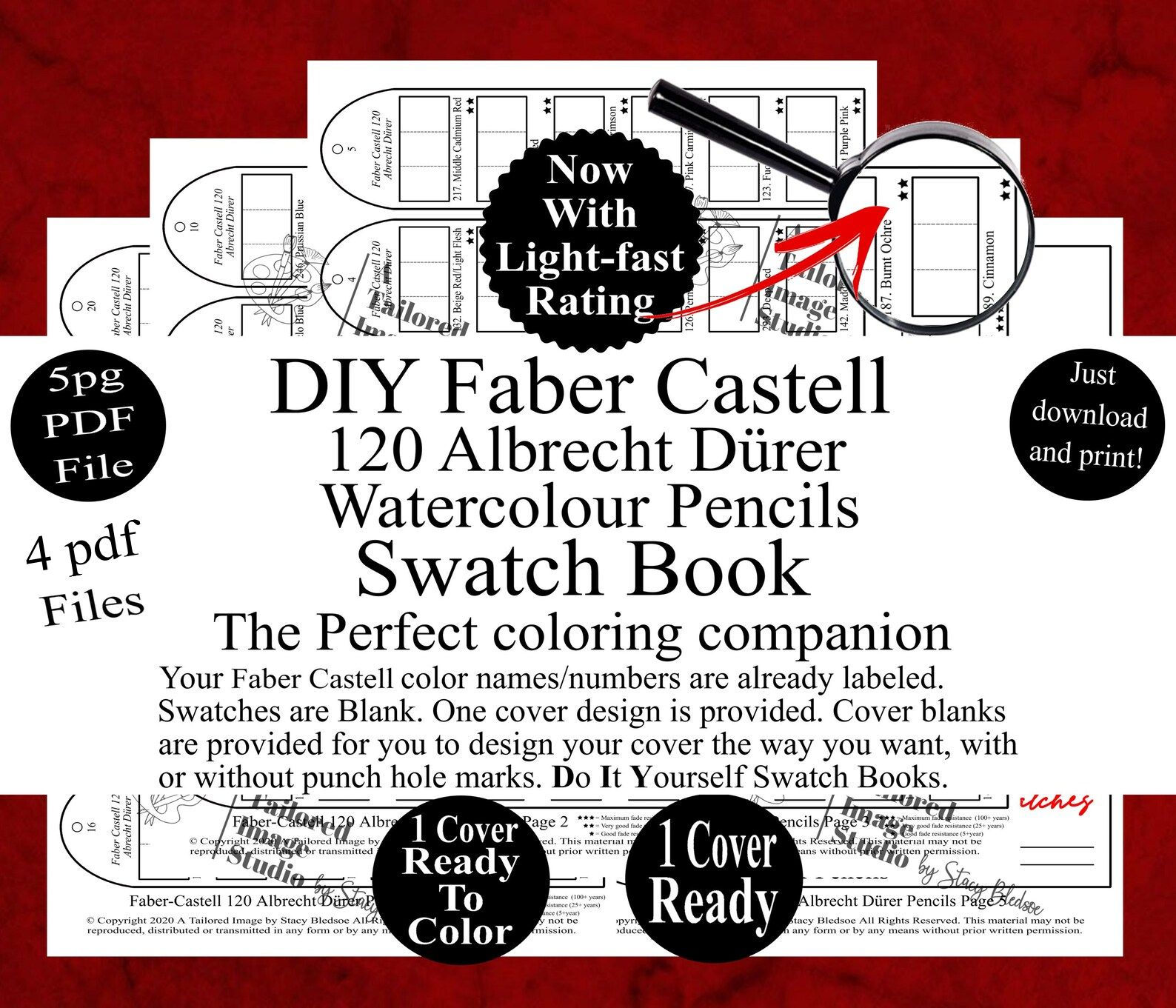 Faber-Castell 120 Albrecht Dürer Watercolor Pencils Swatch Books Style 1