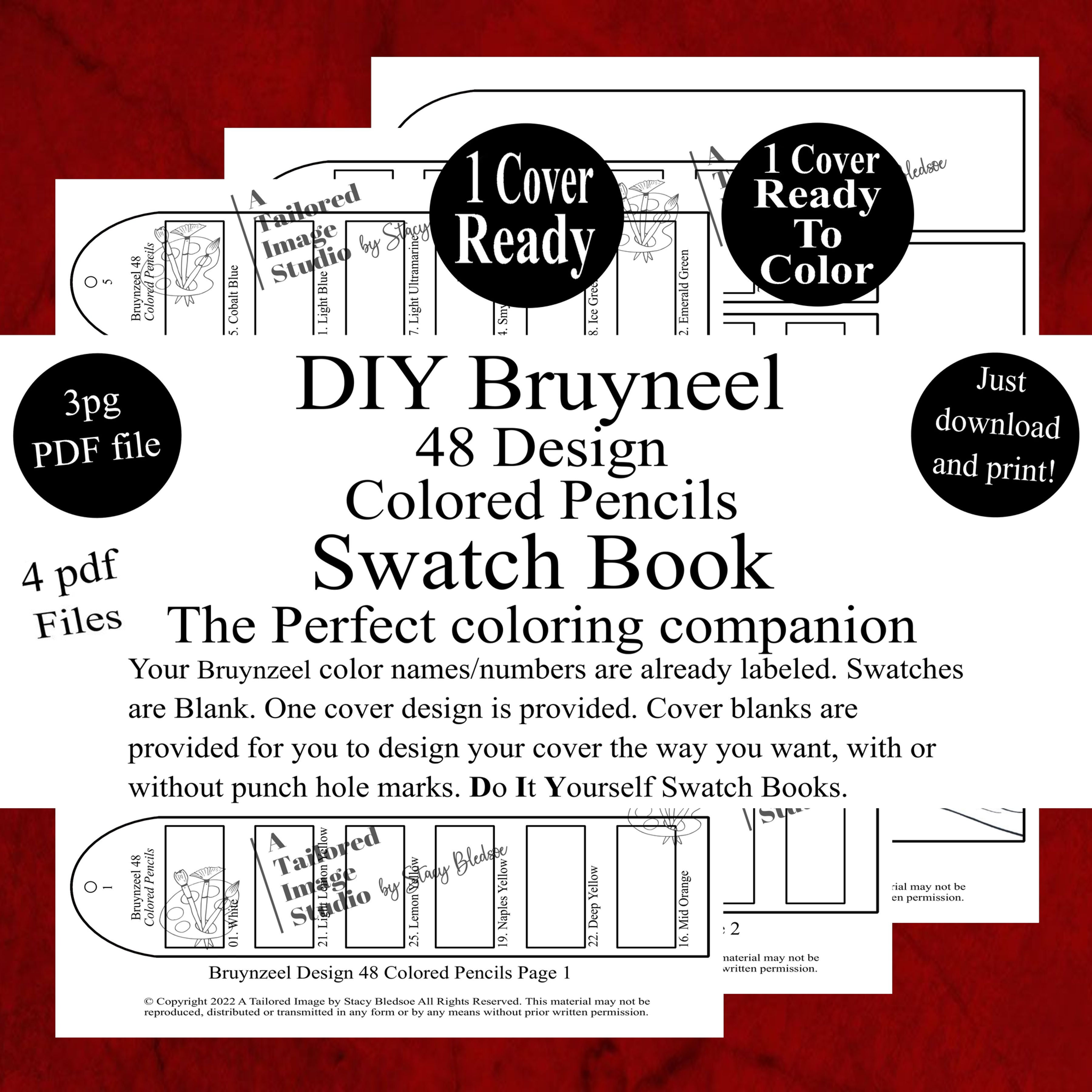 Bruynzeel Design 48 Colored Pencil Swatch Book Style 1