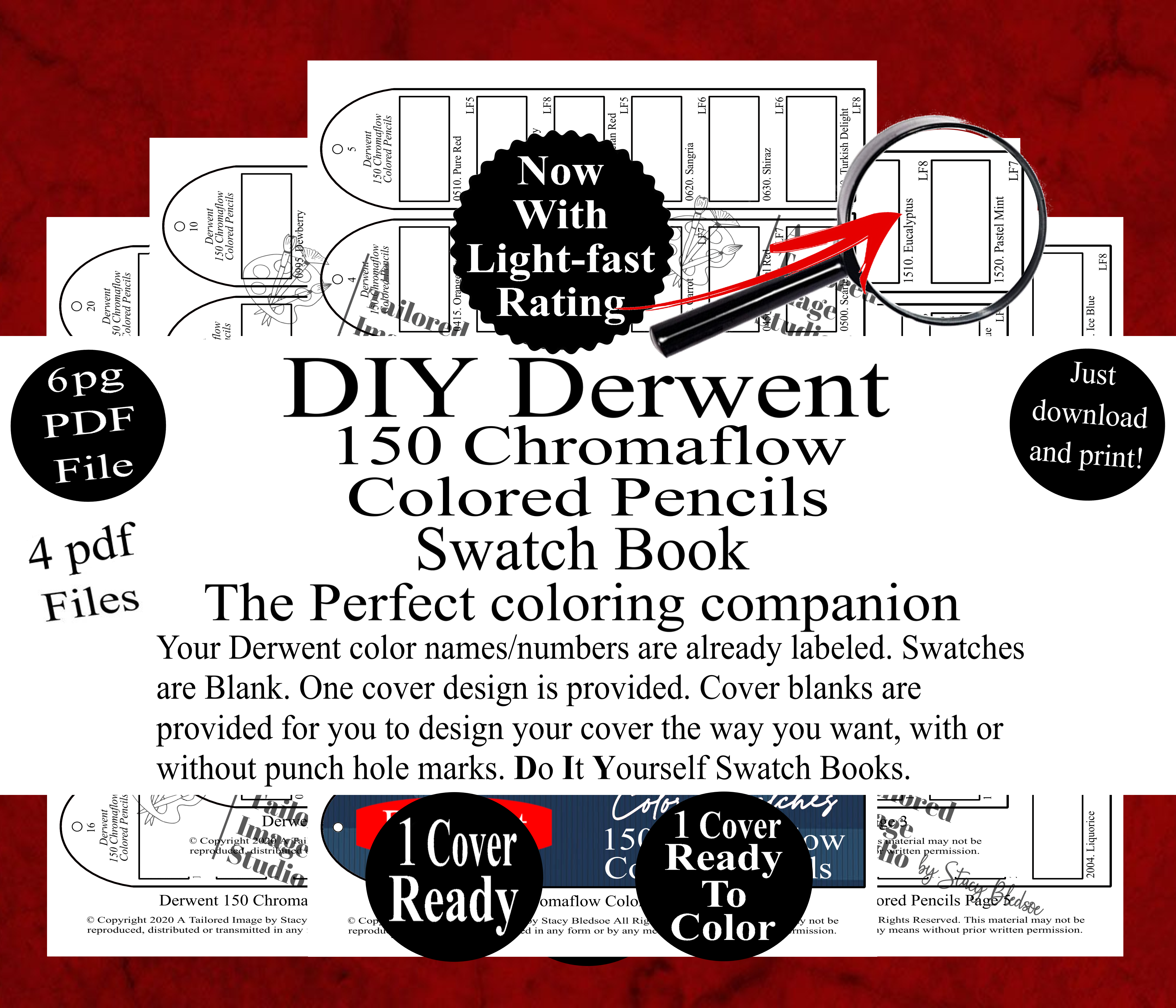 Derwent 150 Chromaflow Colored Pencils Swatch Book Style 1