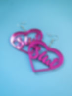 Thumbnail: Pink Mirror “Slut” Heart Earrings