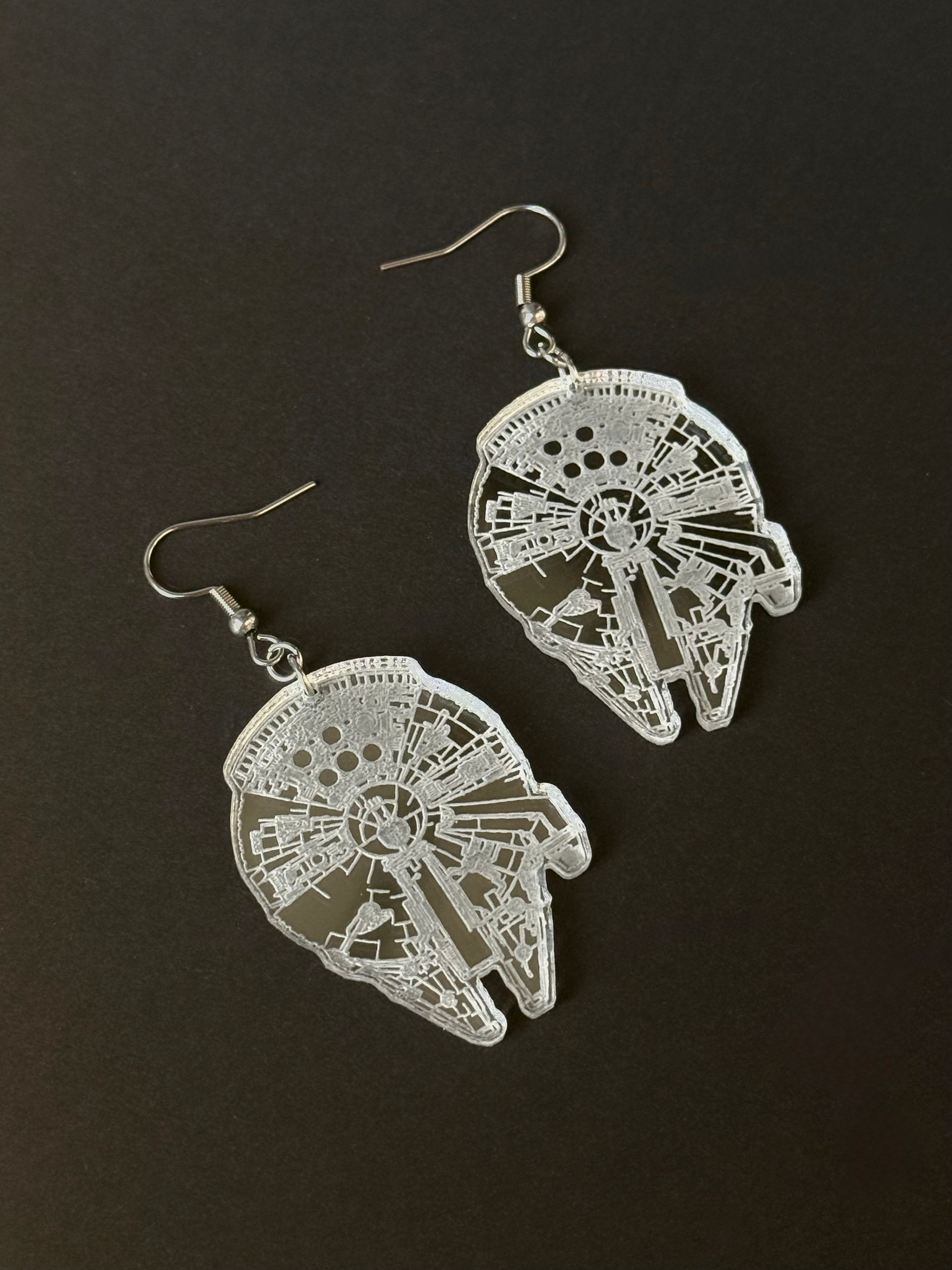 Millenium Falcon Mirror Dangle Earrings