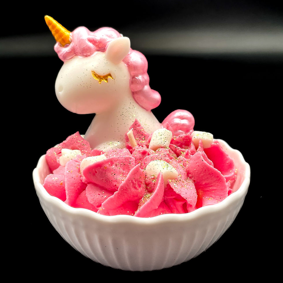 Thumbnail: Duftkerze „Pretty Unicorn - Schale, Weiß/Rosé“