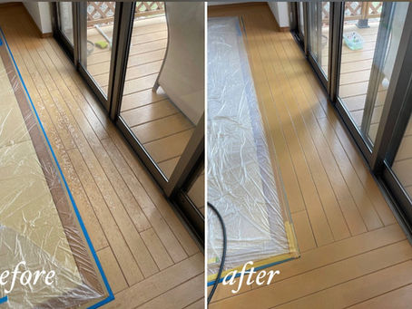 紫外線によるフローリングの劣化のリペア/茨城県水戸市